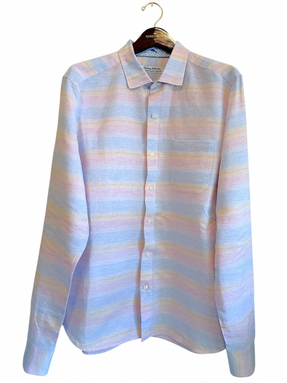 Tommy Bahama Barbados Breeze stretch Men's buttondown shirt, linen blend, sz L